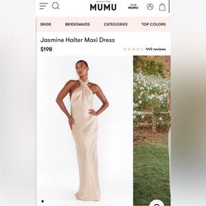 Show me your mumu jasmine gold dress-size large